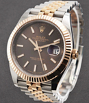 Datejust || 41mm 2-Tone with Fluted Bezel on Jubilee Bracelet with Chocolate Stick Dial