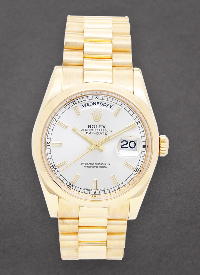 Pre-Owned Rolex President Day-Date 36mm in Yellow Gold with Fluted Bezel