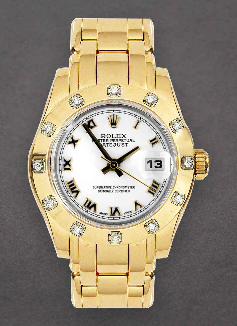 Pre-Owned Rolex Masterpiece 29mm Ladies in Yellow Gold with 12 Diamond Bezel