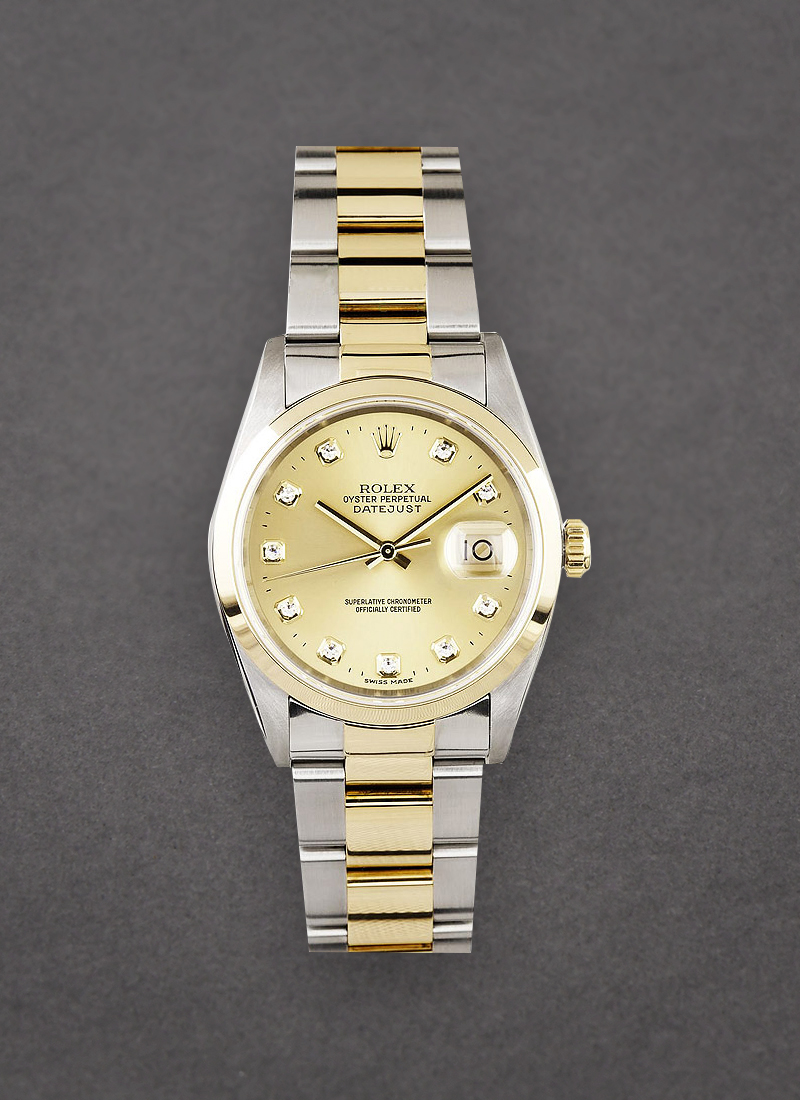 Pre-Owned Rolex Datejust 36mm in Steel with Yellow Gold Smooth Bezel