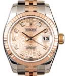 DateJust 26mm in Steel with Rose Gold Fluted Bezel on Steel and Rose Gold Jubilee Bracelet with Pink Jubilee Diamond Dial