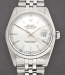 Datejust 36mm in Steel with Domed Bezel on Jubilee Bracelet with Silver Stick Dial