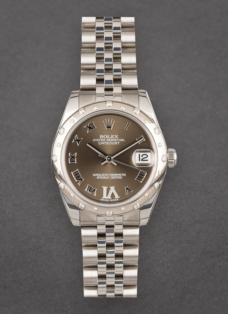 Pre-Owned Rolex Datejust 31mm in Steel with Scattered Diamond Bezel