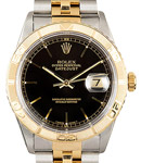 2-Tone Datejust 36mm with Yellow Gold Thunderbird Bezel on jubilee Bracelet with Black Stick Dial