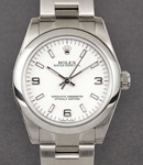 Oyster Perpetual No Date 31mm in Steel with Domed Bezel on Oyster Bracelet with White Arabic Dial