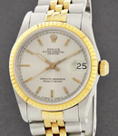 2-Tone Datejust 31mm with Fluted Bezel   on Jubilee Bracelet with Silver Tapestry Stick Dial