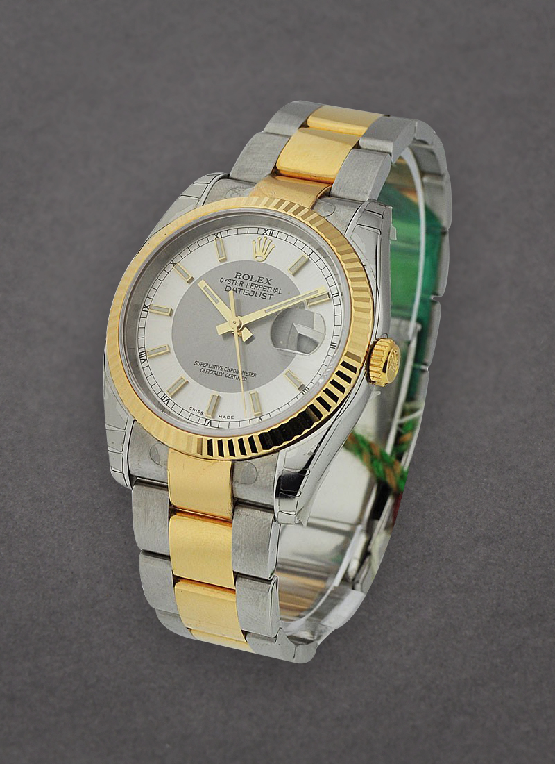 Pre-Owned Rolex Datejust 36mm in Steel with Yellow Gold Fluted Bezel