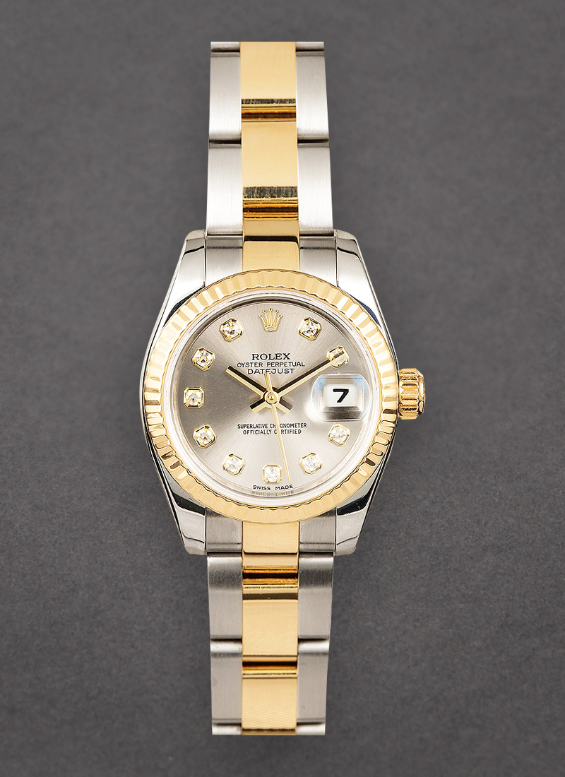 Pre-Owned Rolex Datejust Lady's in Steel with Yellow Gold Fluted Bezel