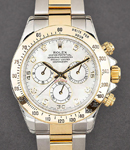 Daytona 40mm in Steel with Yellow Gold Bezel on Oyster Bracelet with MOP Diamond Dial