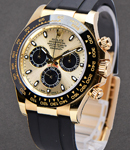 Daytona Cosmograph in Yellow Gold with Black Bezel - YML Pikachu Dial on Strap with Champagne Dial - Black Subdials