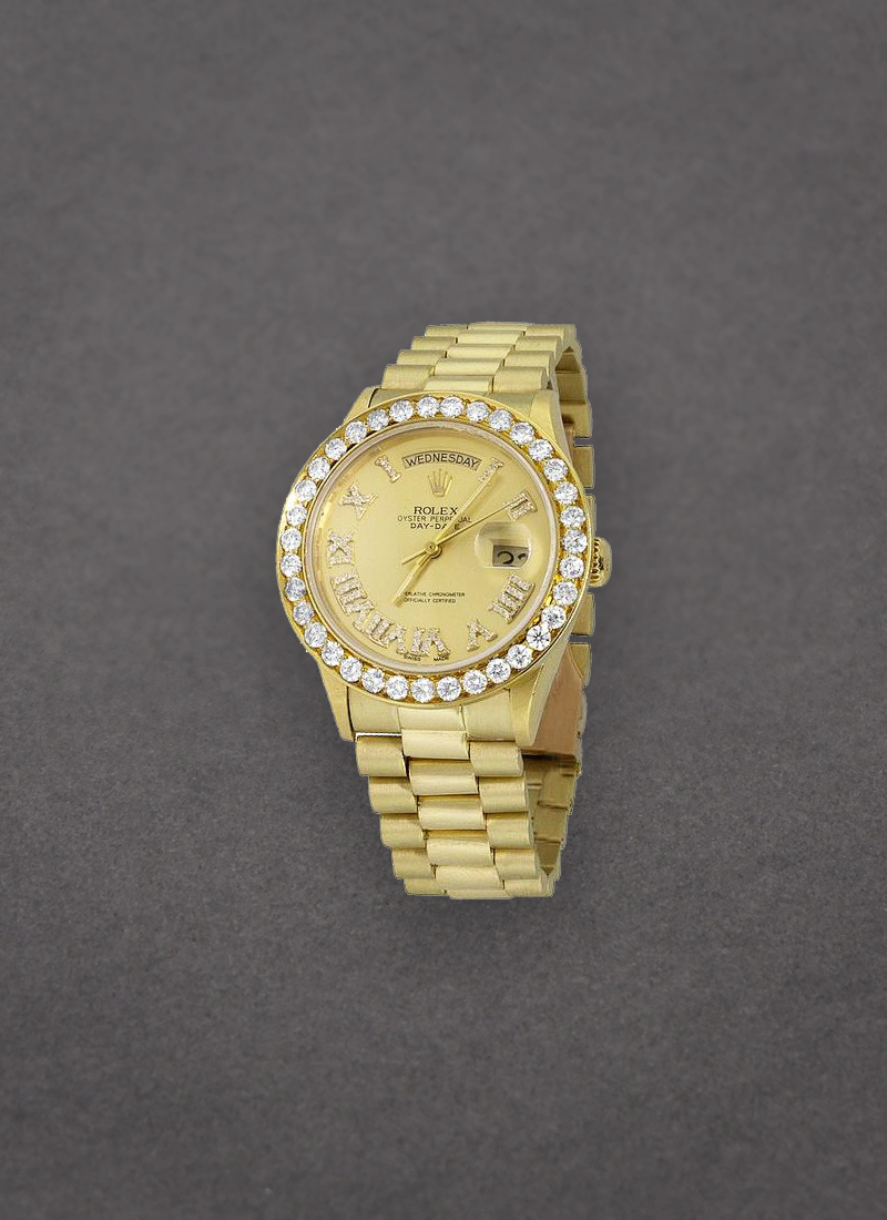 Pre-Owned Rolex Day-Date - President - Yellow Gold - Diamond Bezel - 36mm