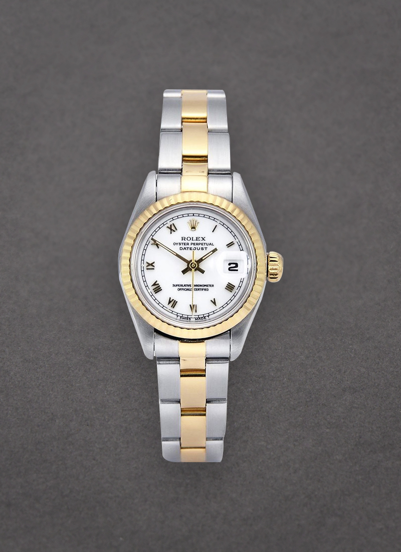 Pre-Owned Rolex Datejust 26mm Ladies in Steel with Yellow Gold Fluted Bezel