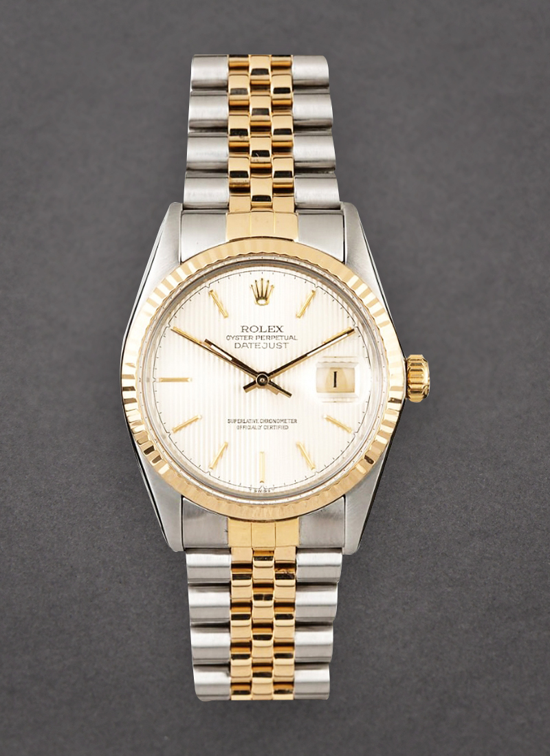 Pre-Owned Rolex Datejust 36mm in Steel with Yellow Gold Fluted Bezel 