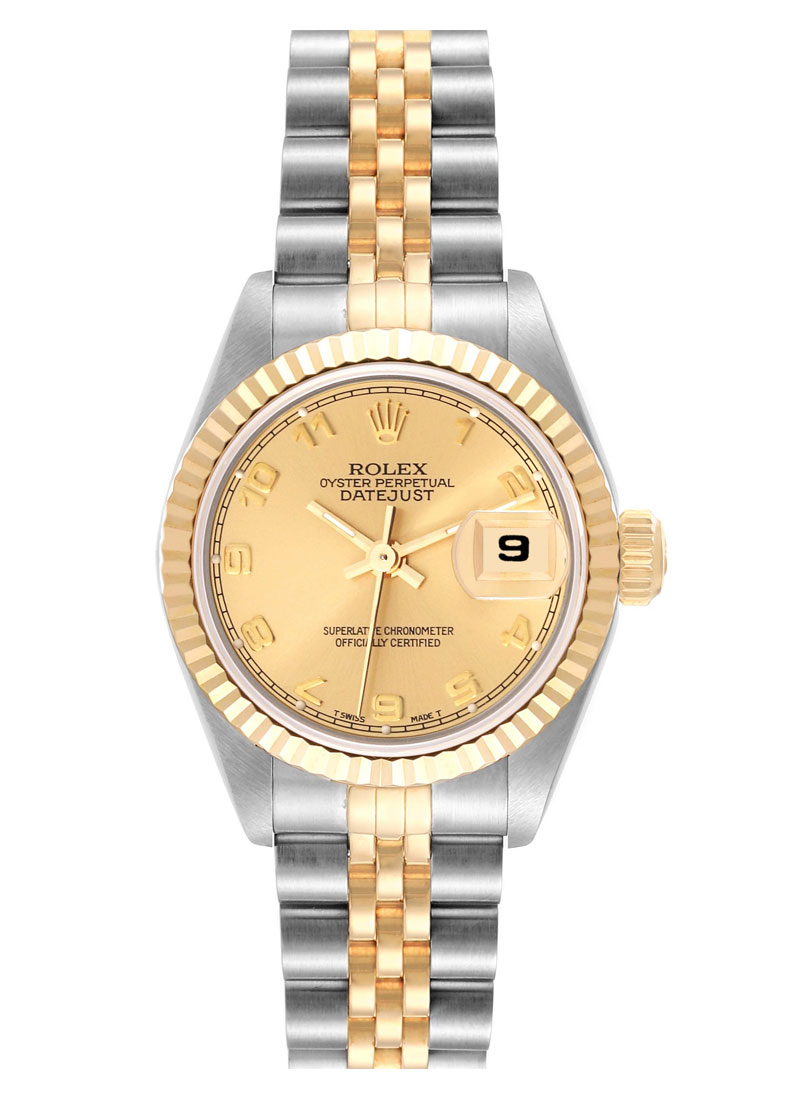 Pre-Owned Rolex Datejust Ladys in Steel with Yellow Gold Fluted Bezel