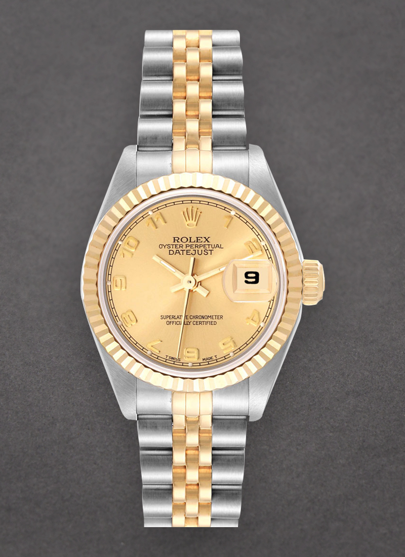 Pre-Owned Rolex Datejust Ladys in Steel with Yellow Gold Fluted Bezel