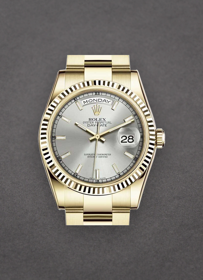 Pre-Owned Rolex Presidential Day-Date 36mm in Yellow Gold with Fluted Bezel