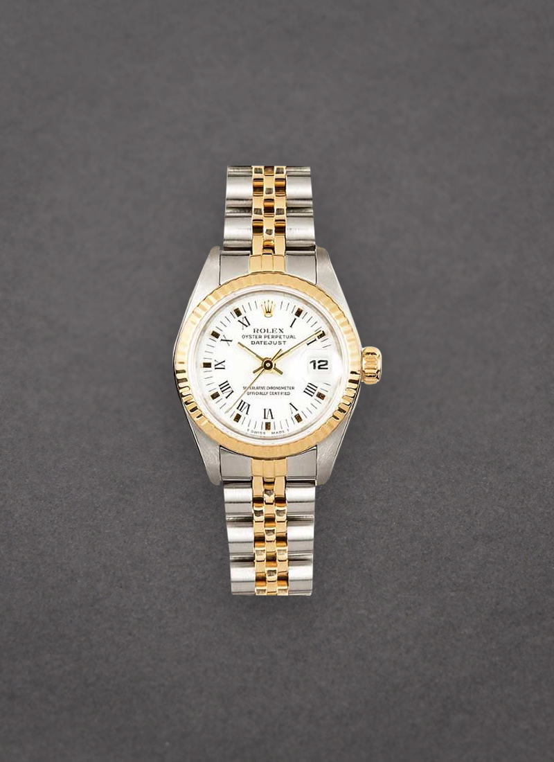 Pre-Owned Rolex Datejust Ladys in Steel with Yellow Gold Fluted Bezel