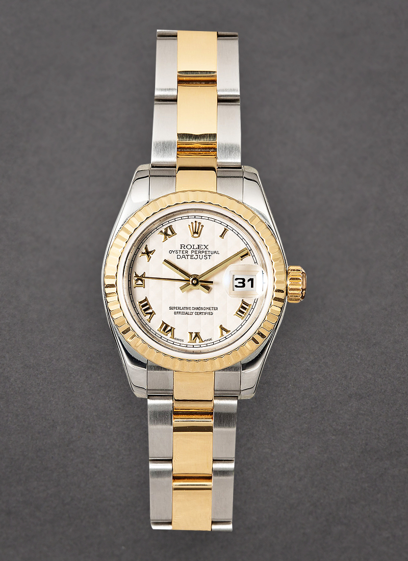 Pre-Owned Rolex Datejust Ladies 26mm in Steel with Yellow Gold Fluted Bezel