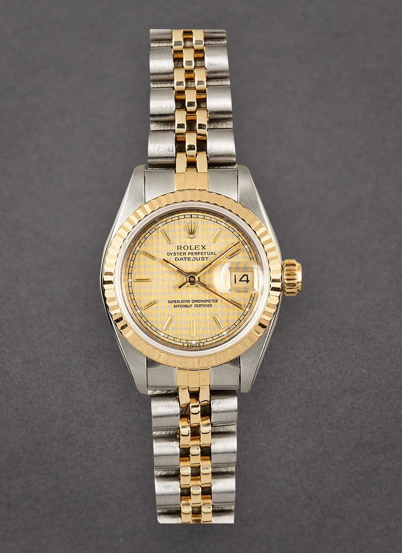 Pre-Owned Rolex 2-Tone Datejust Lady's 26mm in Steel with Yellow Gold Fluted Bezel