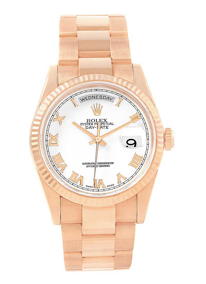 Pre-Owned Rolex President - Day Date - 36mm - Rose Gold - Fluted Bezel