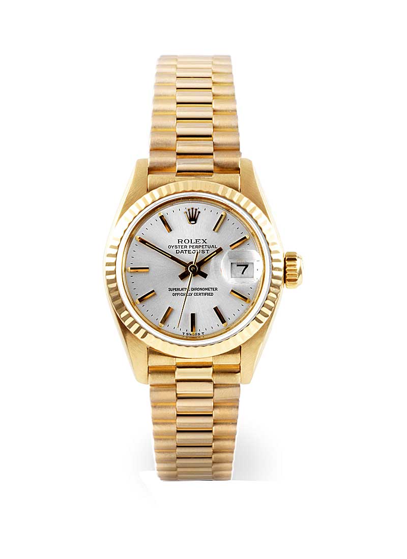 Pre-Owned Rolex Datejust Ladies in Yellow Gold with Fluted Bezel