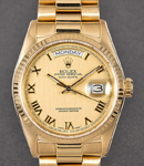 President 36mm in Yellow Gold with Fluted Bezel on President Bracelet with Champagne Roman Dial