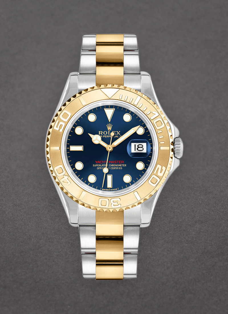 Pre-Owned Rolex Yacht-Master Mid Size 35mm in Steel with Yellow Gold Bezel