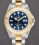 Yacht-Master Mid Size 35mm in Steel with Yellow Gold Bezel on Oyster Bracelet with Blue Dial with Luminous Style Markers