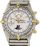 Luna MoonPhase Chronomat 40mm in Steel and Yellow Gold on 2-Tone Bullet Bracelet with White Dial