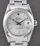 Date - 34mm -  Domed Bezel on Oyster Bracelet with Silver Stick Dial