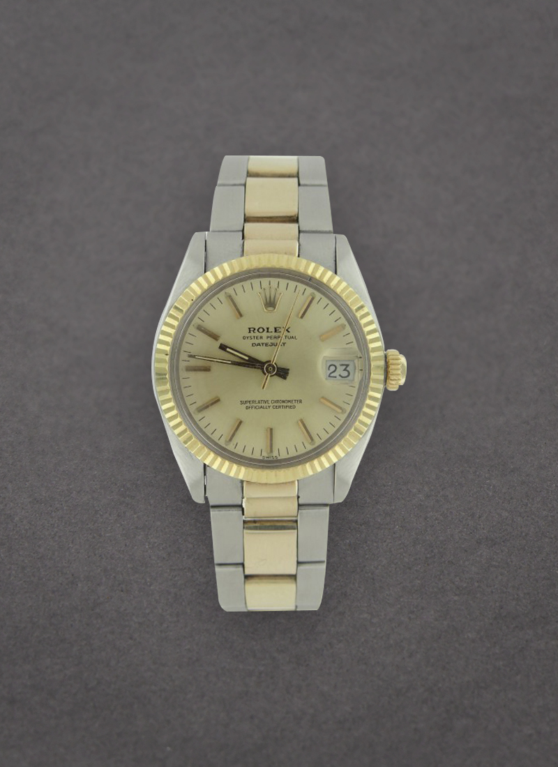 Pre-Owned Rolex Datejust 36mm 2-Tone Men's with Yellow Gold Fluted Bezel