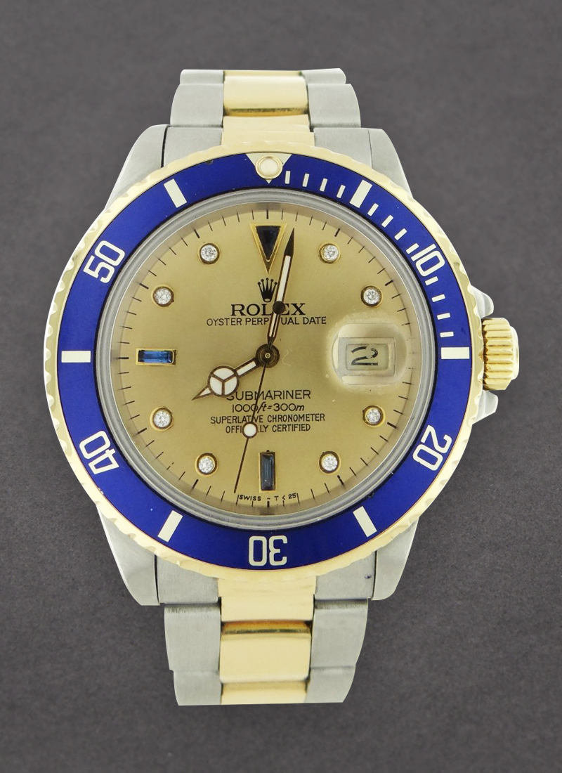 Pre-Owned Rolex Submariner 2-Tone in Steel and Yellow Gold Blue Bezel