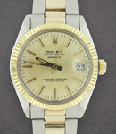 Lady's 2-Tone Date 24mm - Fluted Bezel on Oyster Bracelet with Champagne Stick Dial