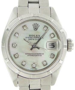 Lady's Datejust - 26mm - Fluted Bezel on Oyster Bracelet with MOP Diamond Dial