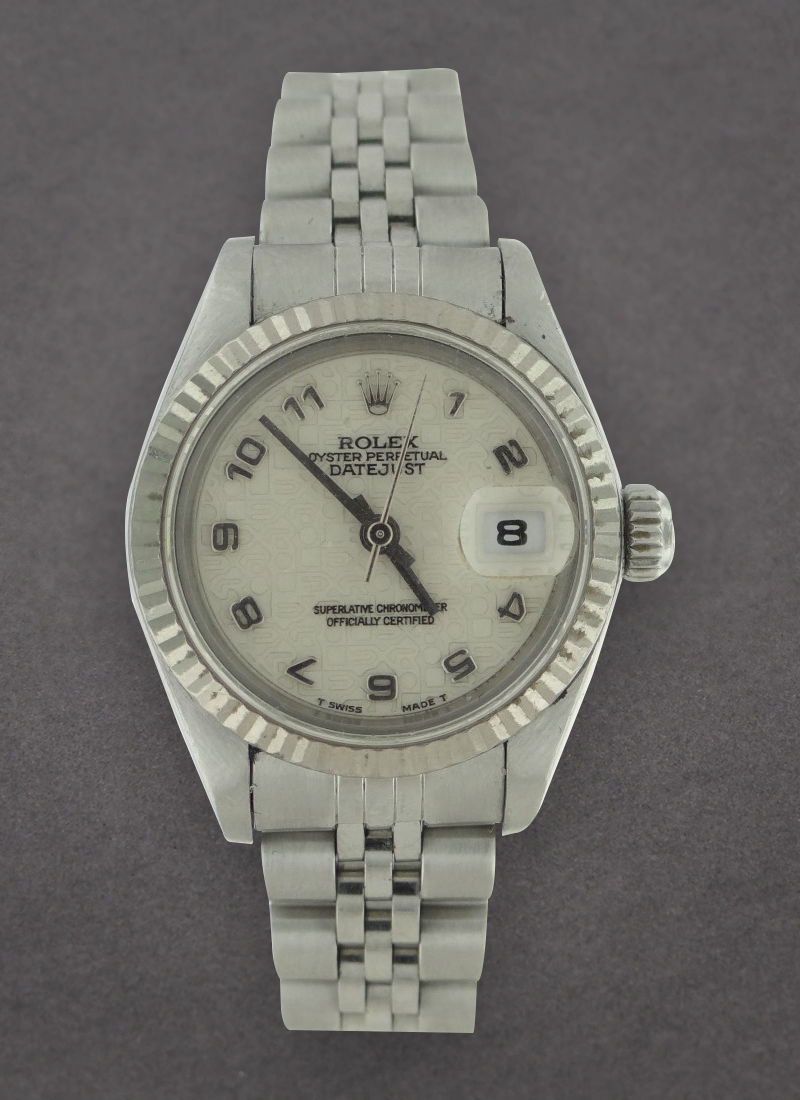 Pre-Owned Rolex Datejust Lady's in Steel with White Gold Fluted Bezel