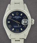 Lady's Datejust in Steel on Steel Oyster Bracelet with Blue Arabic Dial