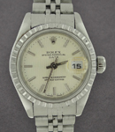 Lady's Datejust 26mm -Engine Bezel on Jubilee Bracelet with White Tapestry Stick Dial