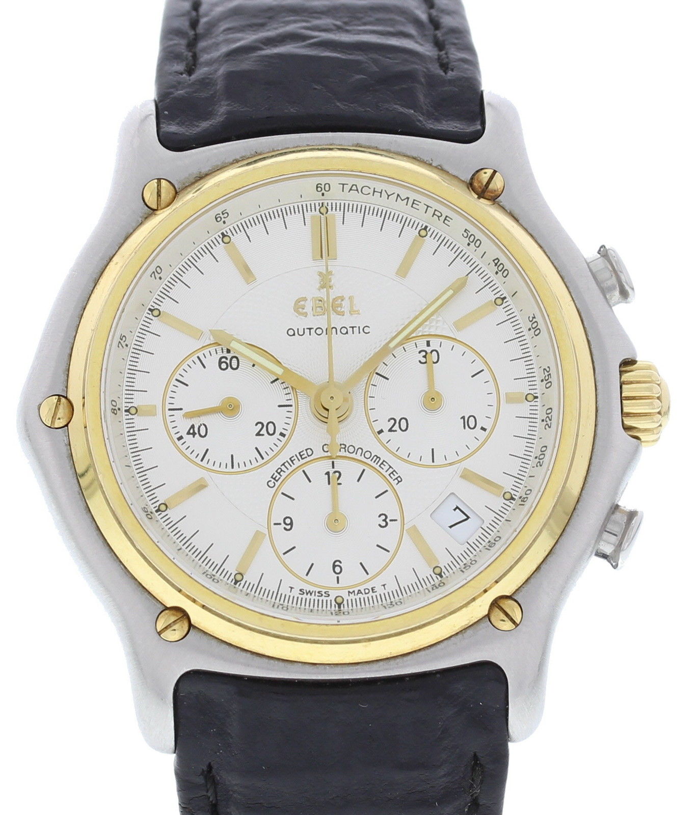 Ebel 1911 Modulor Chronograph 41mm in Steel and Yellow Gold Bezel