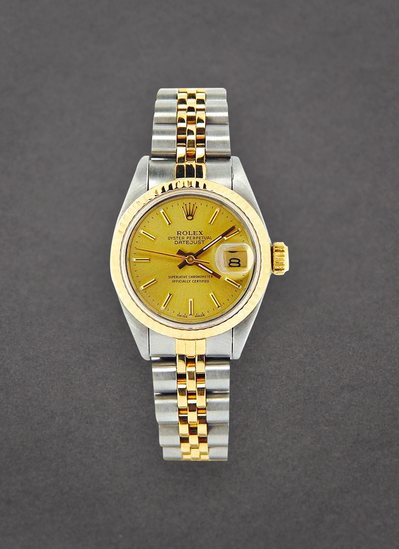 Pre-Owned Rolex Lady's 2-Tone Datejust in Steel with Yellow Gold Fluted Bezel