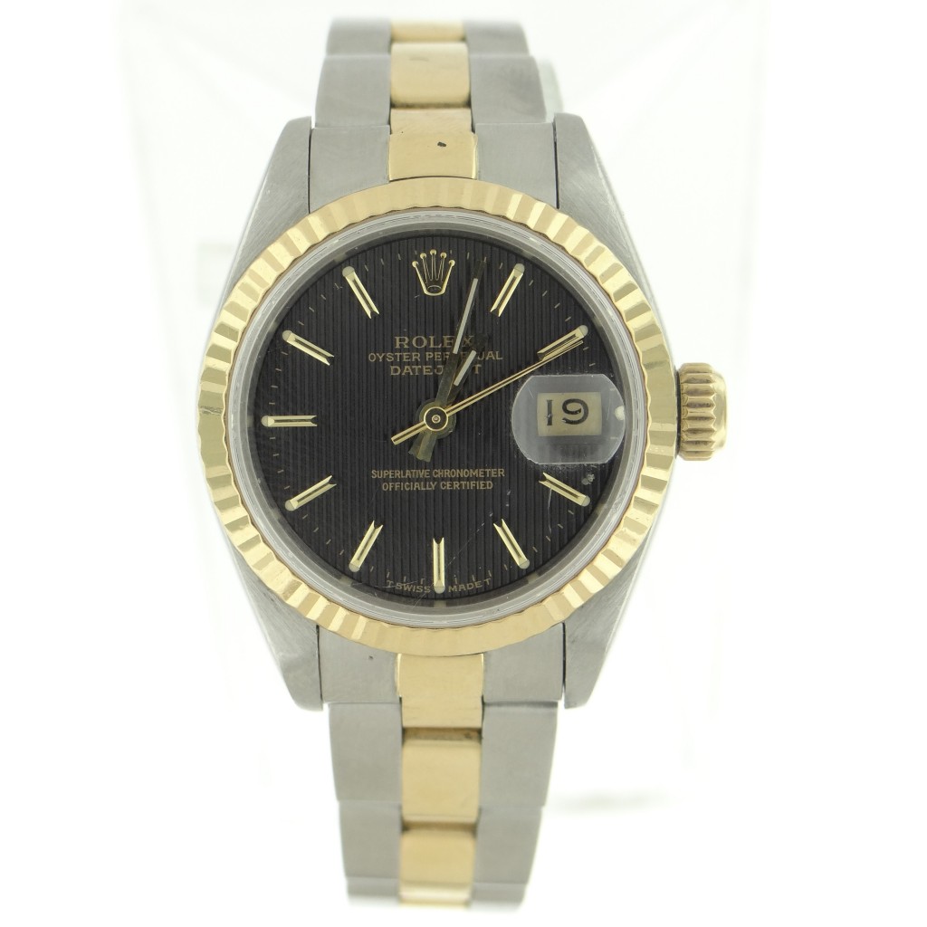 Pre-Owned Rolex Ladies 2-Tone Datejust in Steel with Yellow Gold Fluted Bezel