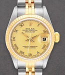 Datejust in Steel and Yellow Gold with Fluted Bezel on Steel and Yellow Gold Jubilee Bracelet with Champagne Roman Dial