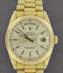 Day-Date - President - Yellow Gold - Fluted Bezel on President Bracelet with Ivory Stick Dial