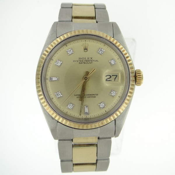 Pre-Owned Rolex Men's 2-Tone Datejust 36mm with Yellow Gold Fluted Bezel