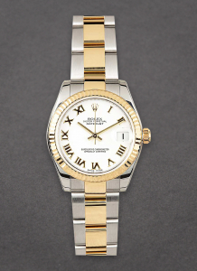 Pre-Owned Rolex 178273 Datejust Mid Size 31mm in Steel with Yellow Gold Fluted Bezel 178273