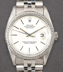 Datejust 36mm in Steel with Engine Turned Bezel on Jubilee Bracelet with Silver Stick Dial