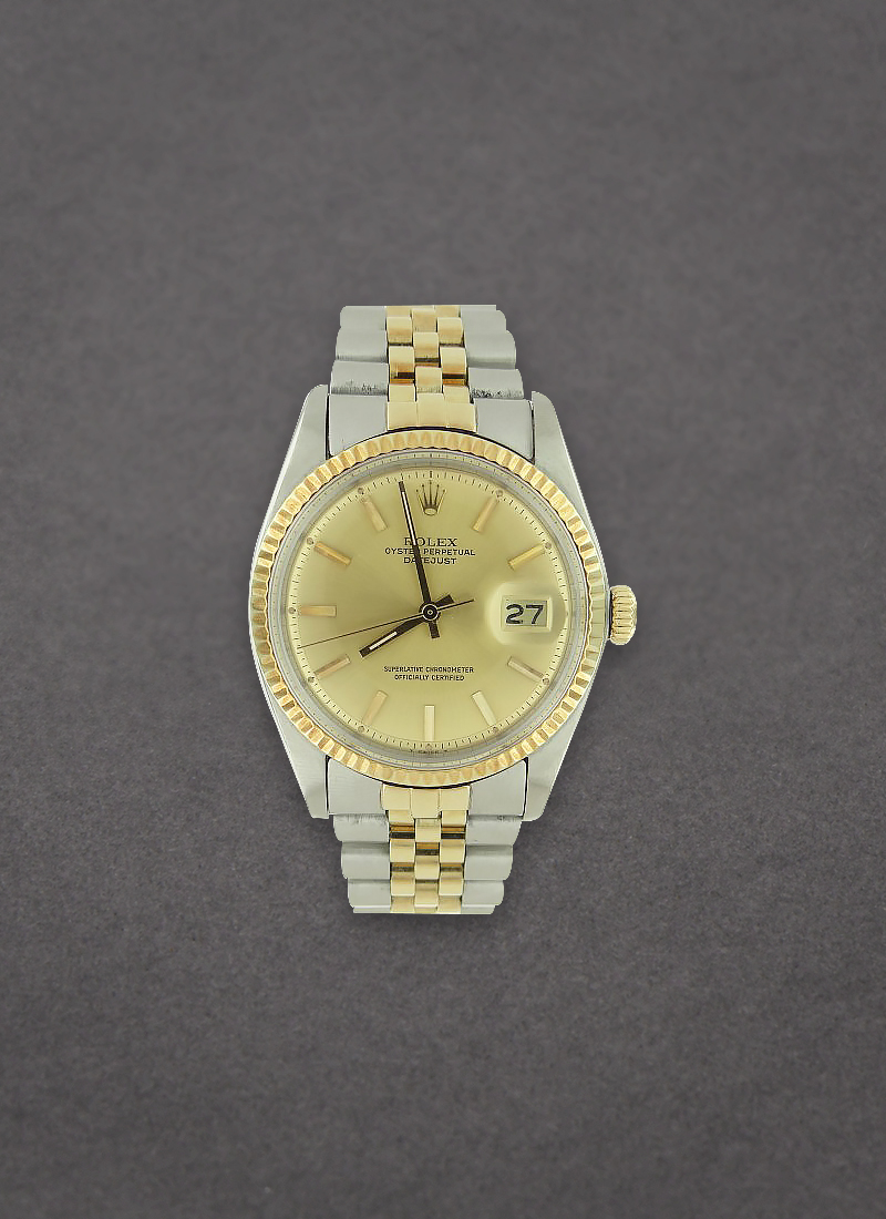 Pre-Owned Rolex 2 Tone Datejust 36mm with Yellow Gold Fluted Bezel