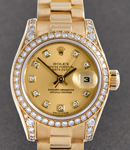 President Ladies in Yellow Gold with Diamond Bezel and Lugs on Yellow Gold President Bracelet with Champagne Diamond Dial