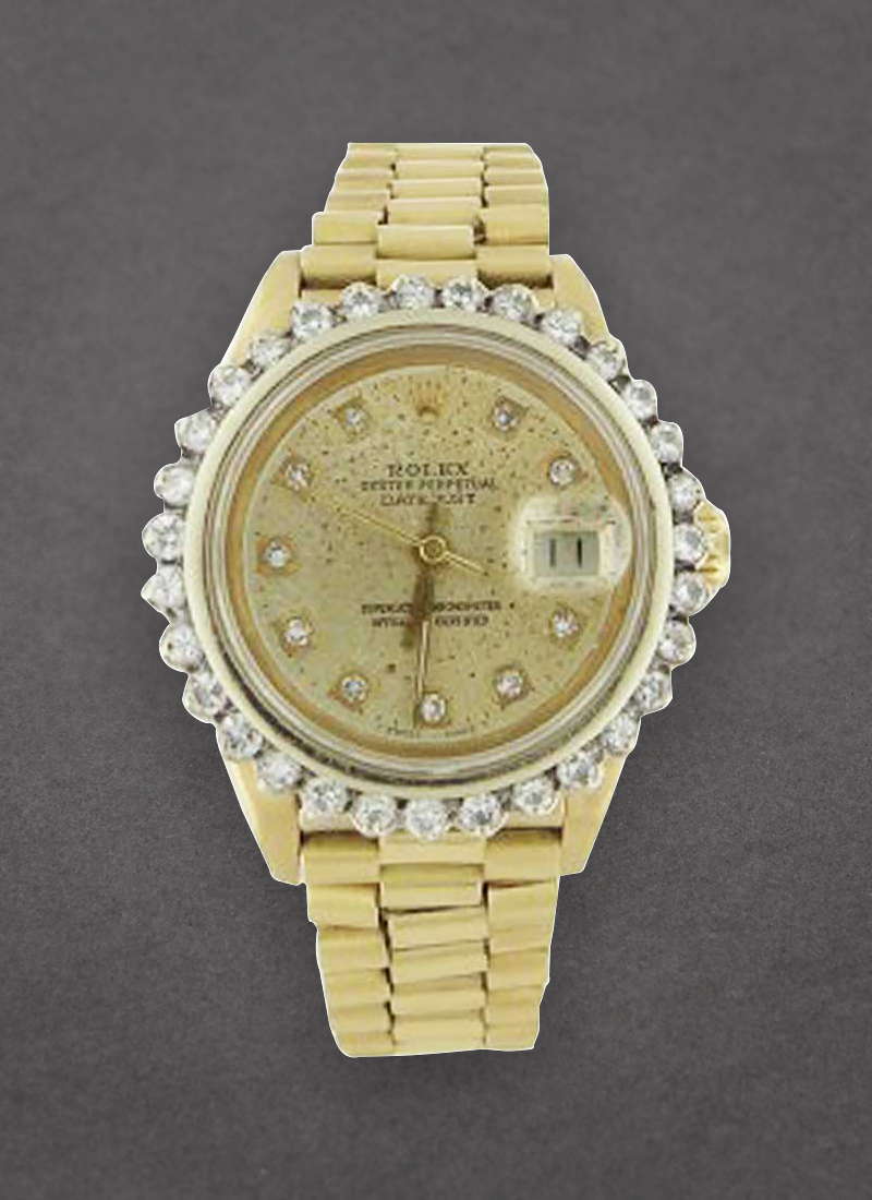 Pre-Owned Rolex President Ladies Datejust in Yellow Gold with Diamond Bezel