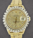 President Ladies Datejust in Yellow Gold with Diamond Bezel on President Bracelet with Champagne Diamond Dial