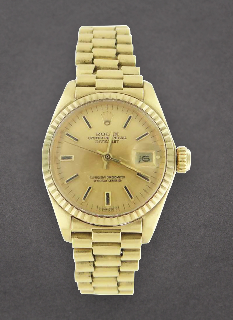 Pre-Owned Rolex President 26mm in Yellow Gold with Fluted Bezel